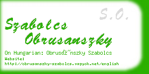 szabolcs obrusanszky business card
